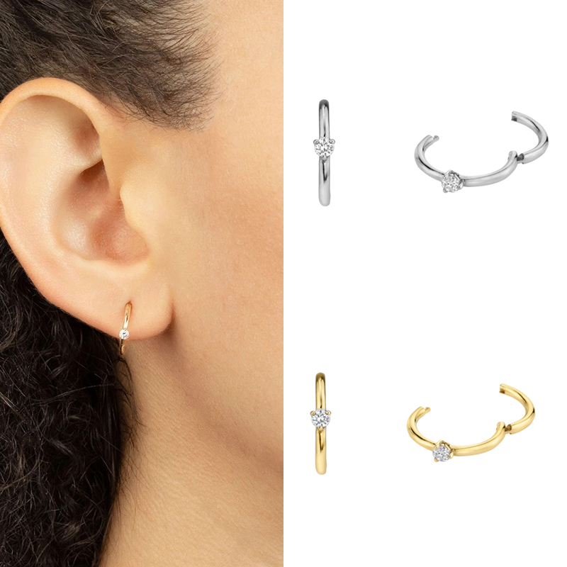 Conch Earring Hoop - CRMYA or argent couleur cercle boucles