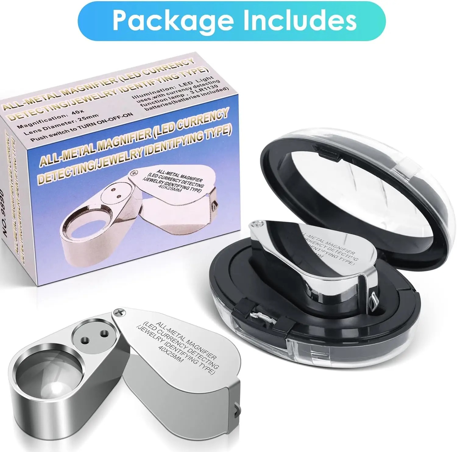 Body Jewelry Repair - Loupe de bijoutier illuminée 40X avec