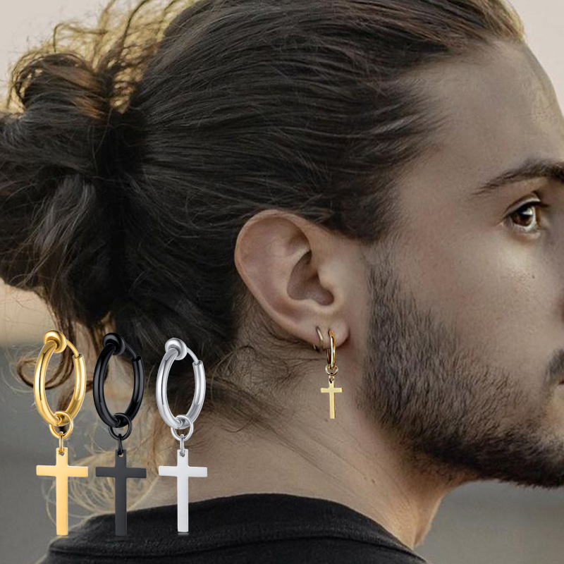 Conch Earring Hoop - Boucles d'oreilles croisées pour hommes, boucles