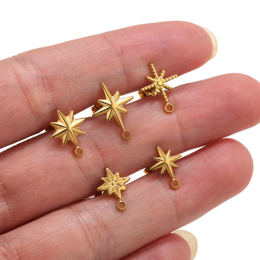 Body Jewelry Tool - 6 pièces Clous d'oreilles étoile en