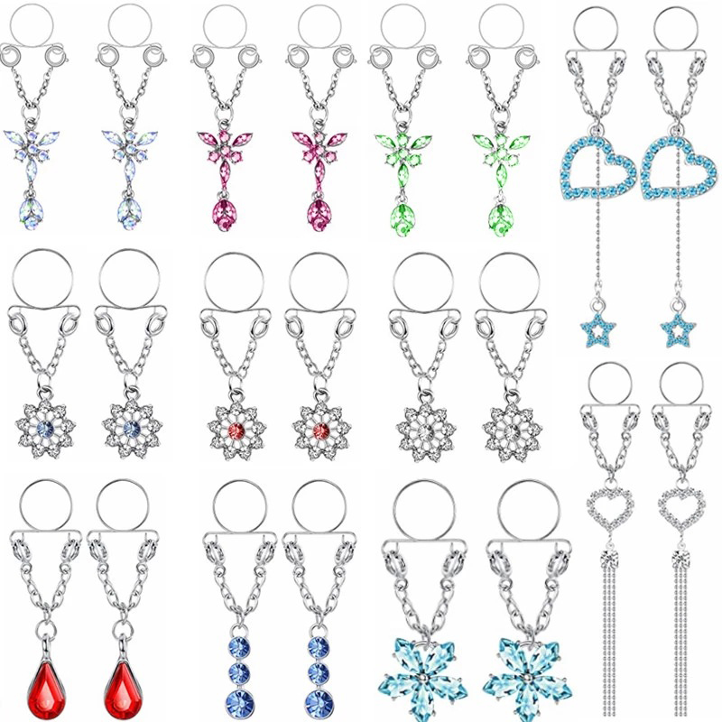 Body Jewelry Nipple Rings - Nouveau 1 Paire de faux anneaux