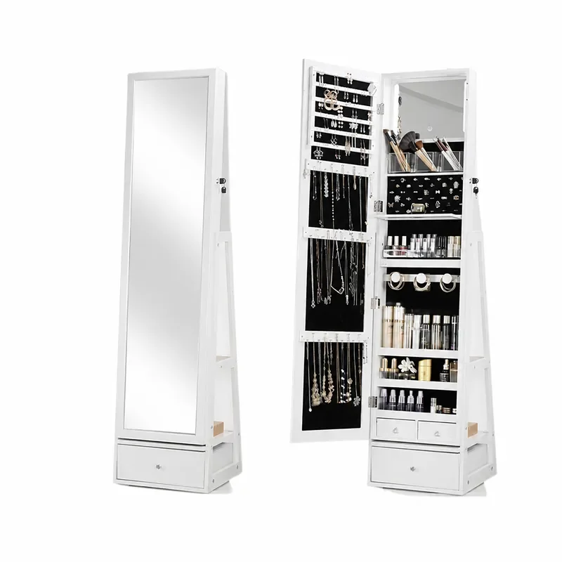 Body Jewelry Storage - Miroir sur pied rotatif avec armoire