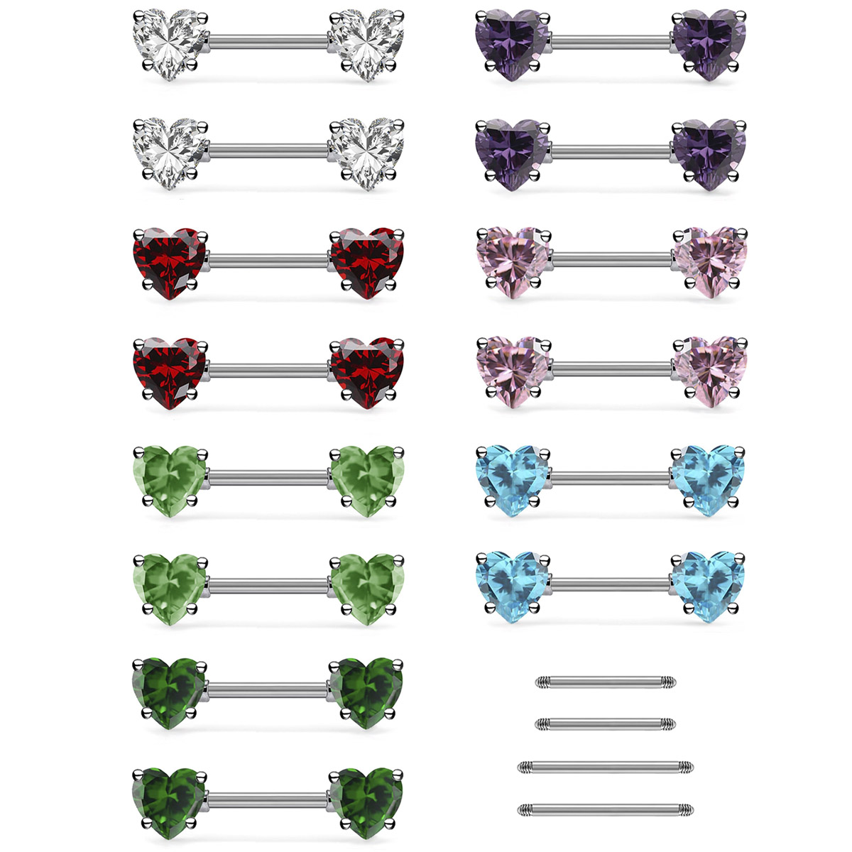 Body Jewelry Nipple Rings - 6 pièces de bijoux de piercing