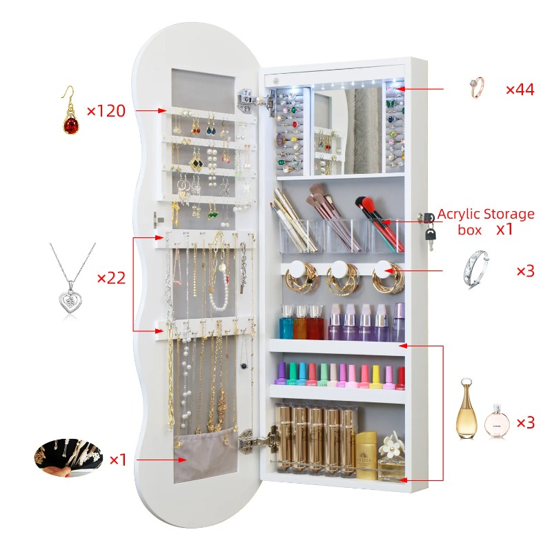 Miroir sur pied en bois, style - Body Jewelry Storage avis et prix