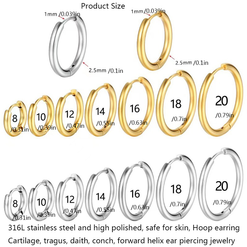 1 paire de petites boucles d'o - Conch Earring Hoop avis et prix