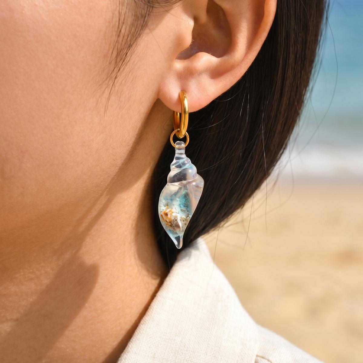 Boucles d'oreilles créoles coq - Conch Earring Hoop avis et prix