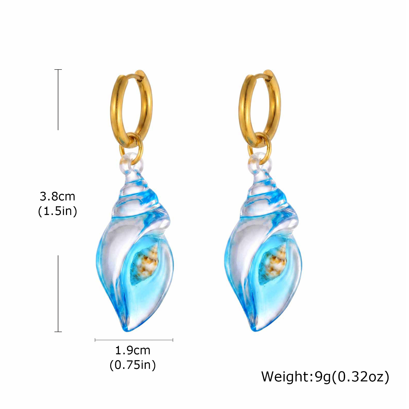 Boucles d'oreilles créoles coq - Conch Earring Hoop avis et prix
