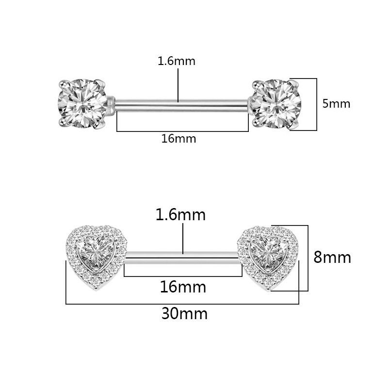 Piercing de mamelon en Zircon  - Body Jewelry Nipple Rings avis et prix